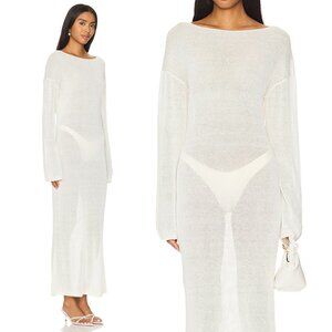 NWT Solid & Striped Polly Dress Beach Pool Coverup | Ecru | Large 8 10